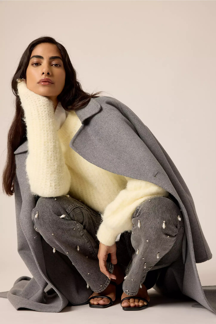 perlenverzierte jeans von anthropologie