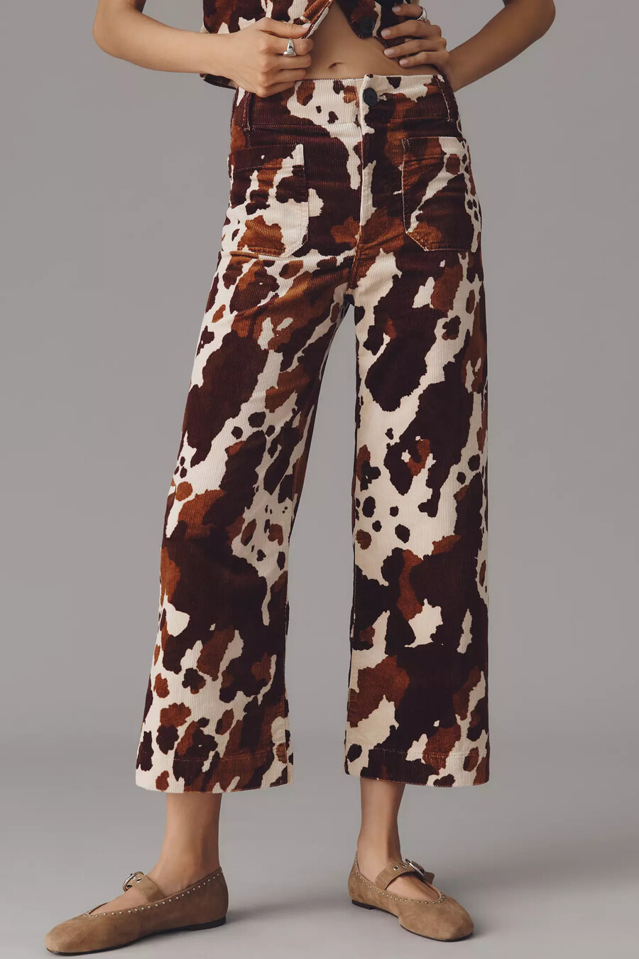 die colette cropped wide-leg hose von maeve cord-edition