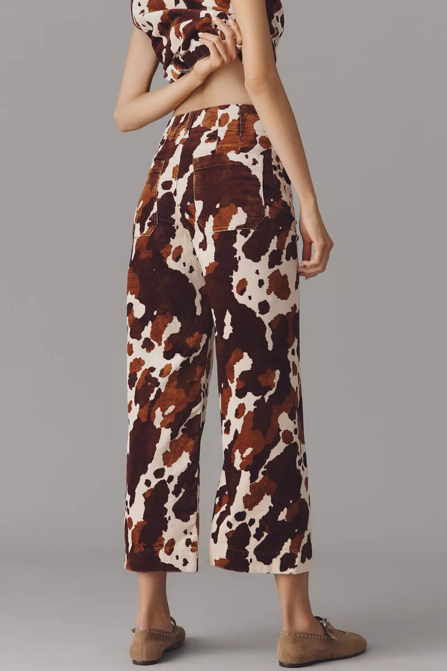 die colette cropped wide-leg hose von maeve cord-edition