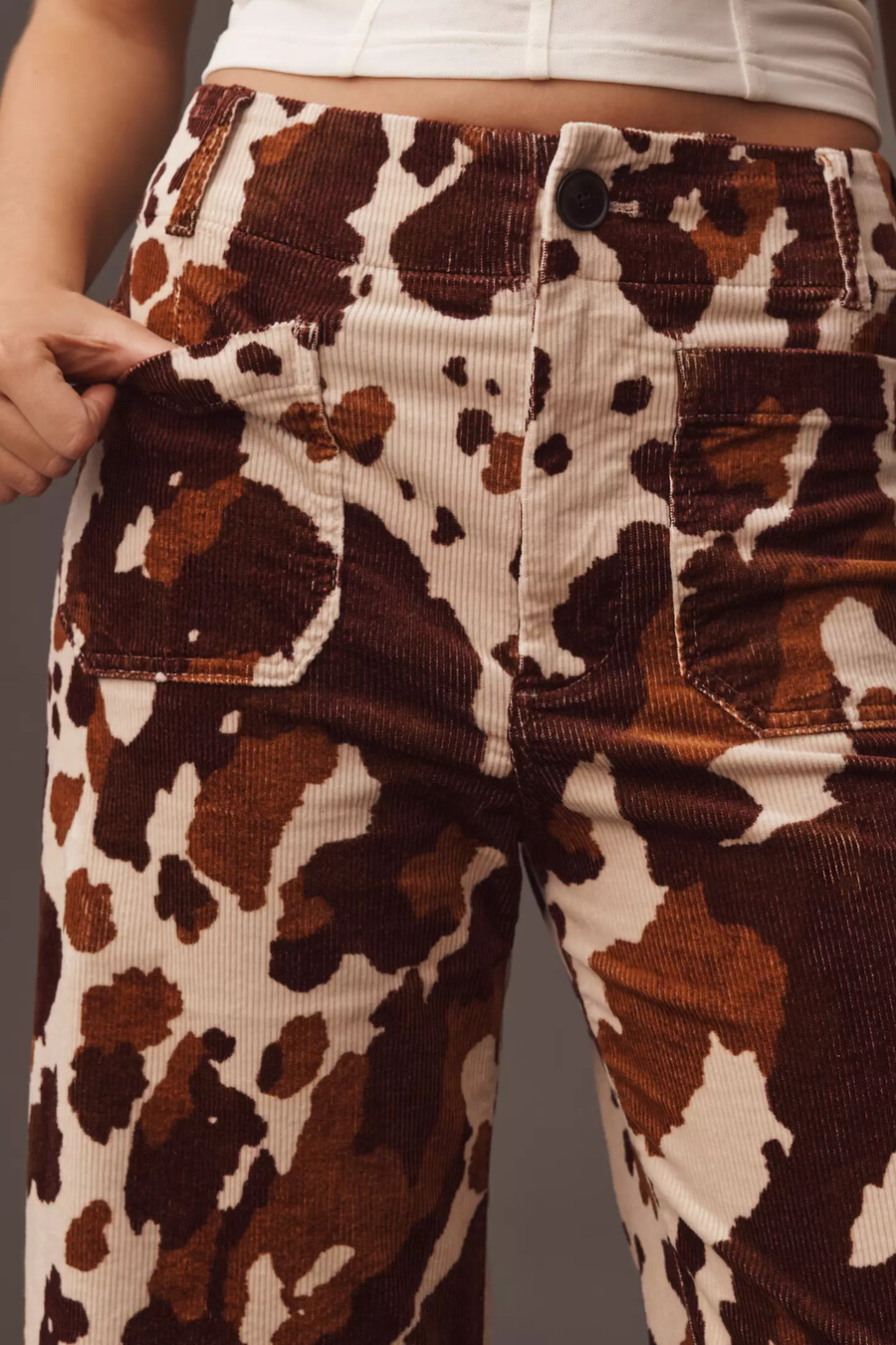 die colette cropped wide-leg hose von maeve cord-edition