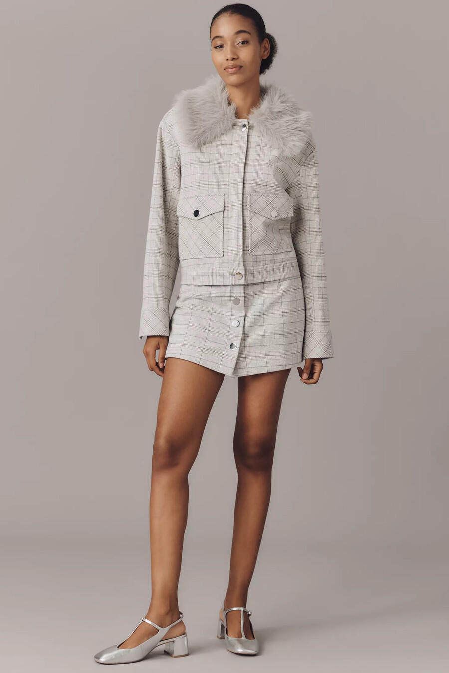 maeve cosy plaid skort