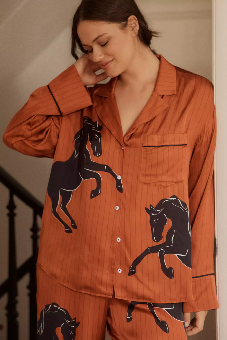 Übergroßes pyjamahemd mit knopfleiste von anthropologie