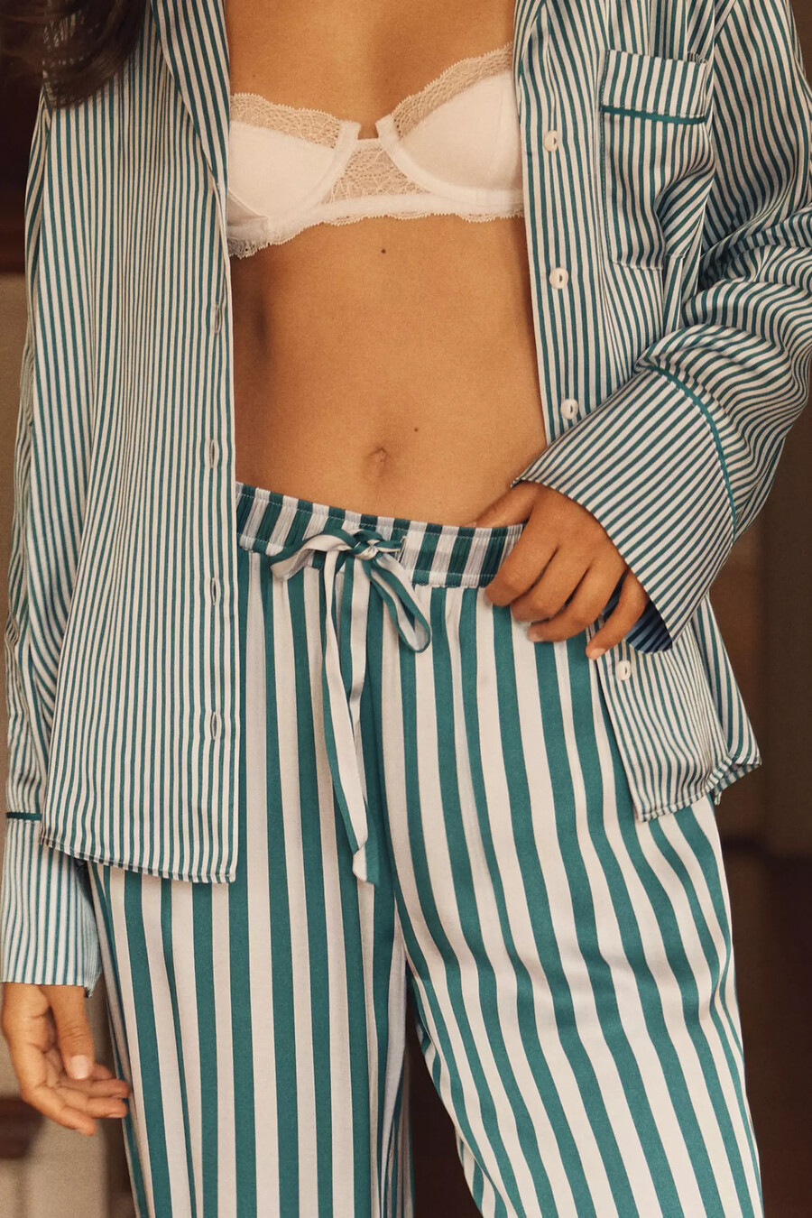 seidige pyjamahosen von anthropologie