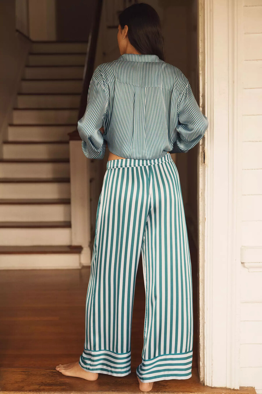seidige pyjamahosen von anthropologie