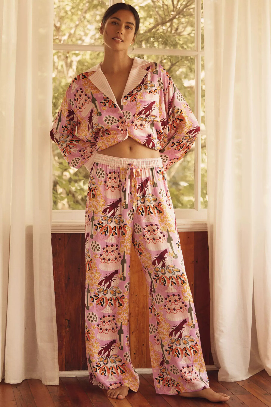 seidige pyjamahosen von anthropologie
