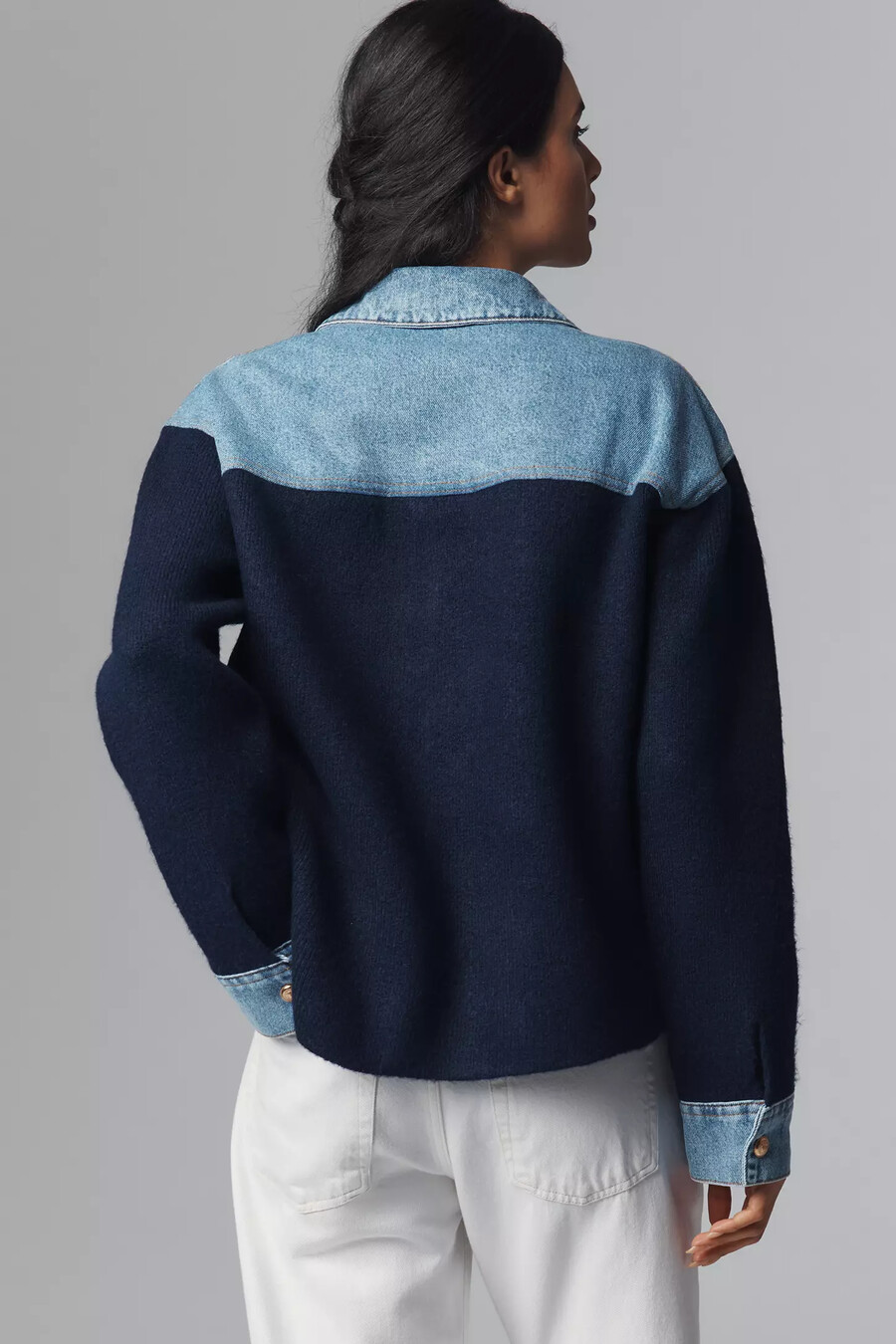 pilcro strickjacke aus verschiedenen materialien