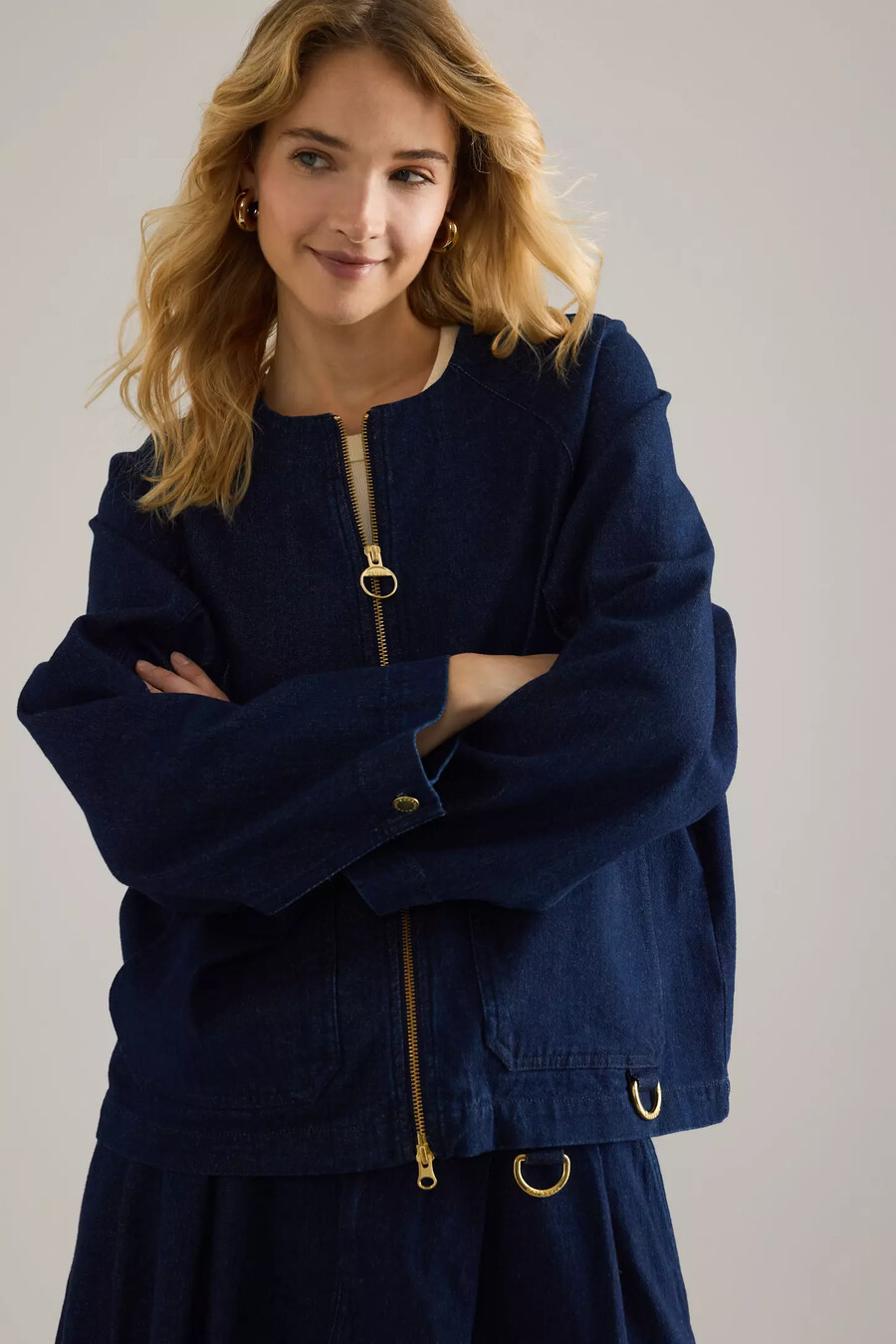 barbour saima denim-overshirt