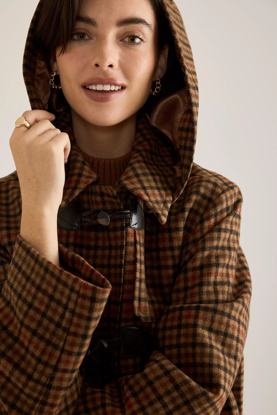barbour melody check dufflecoat