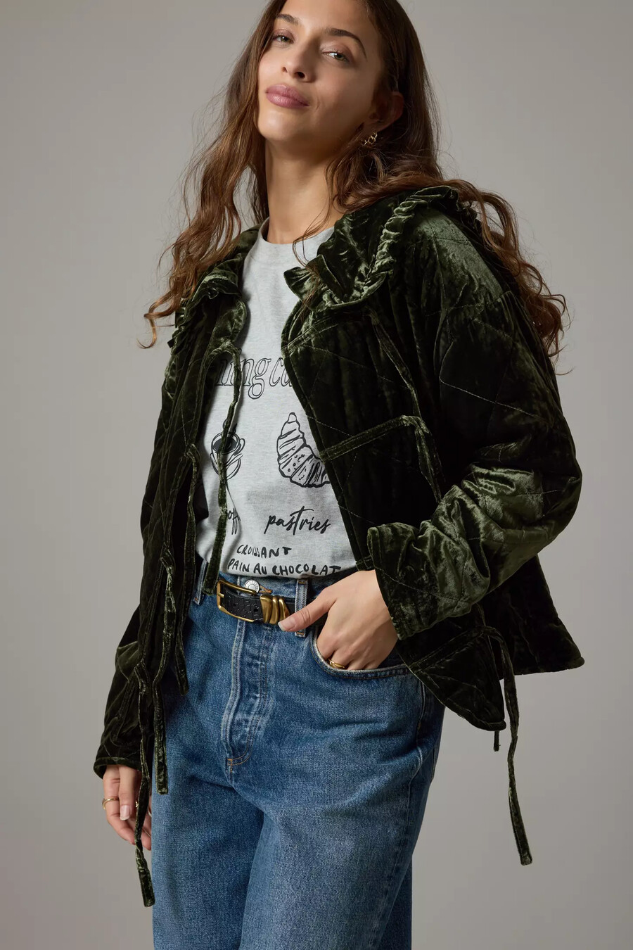 die gesteppte samtjacke „hazel von maeve