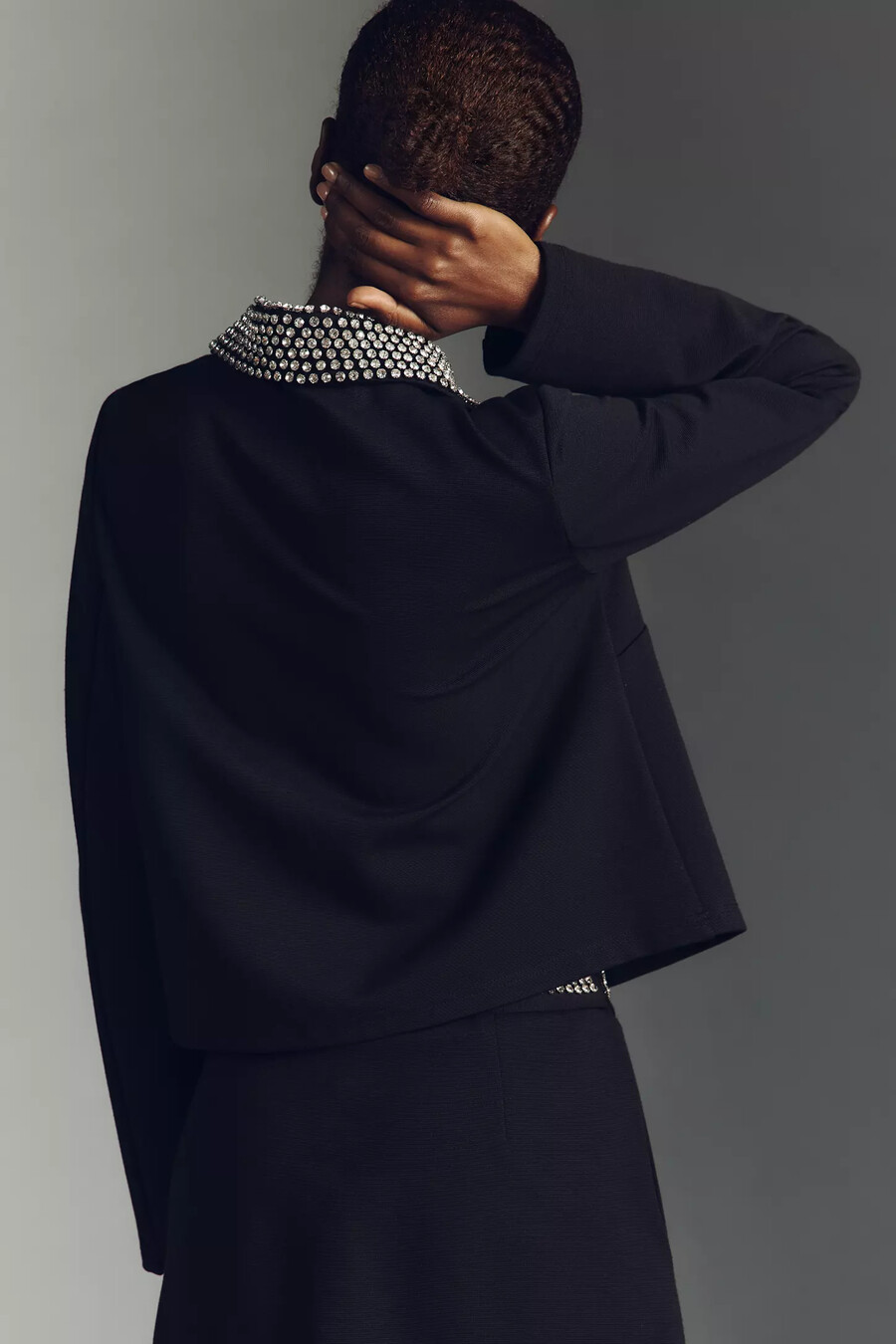 maeve kurze strickjacke mit zierkragen