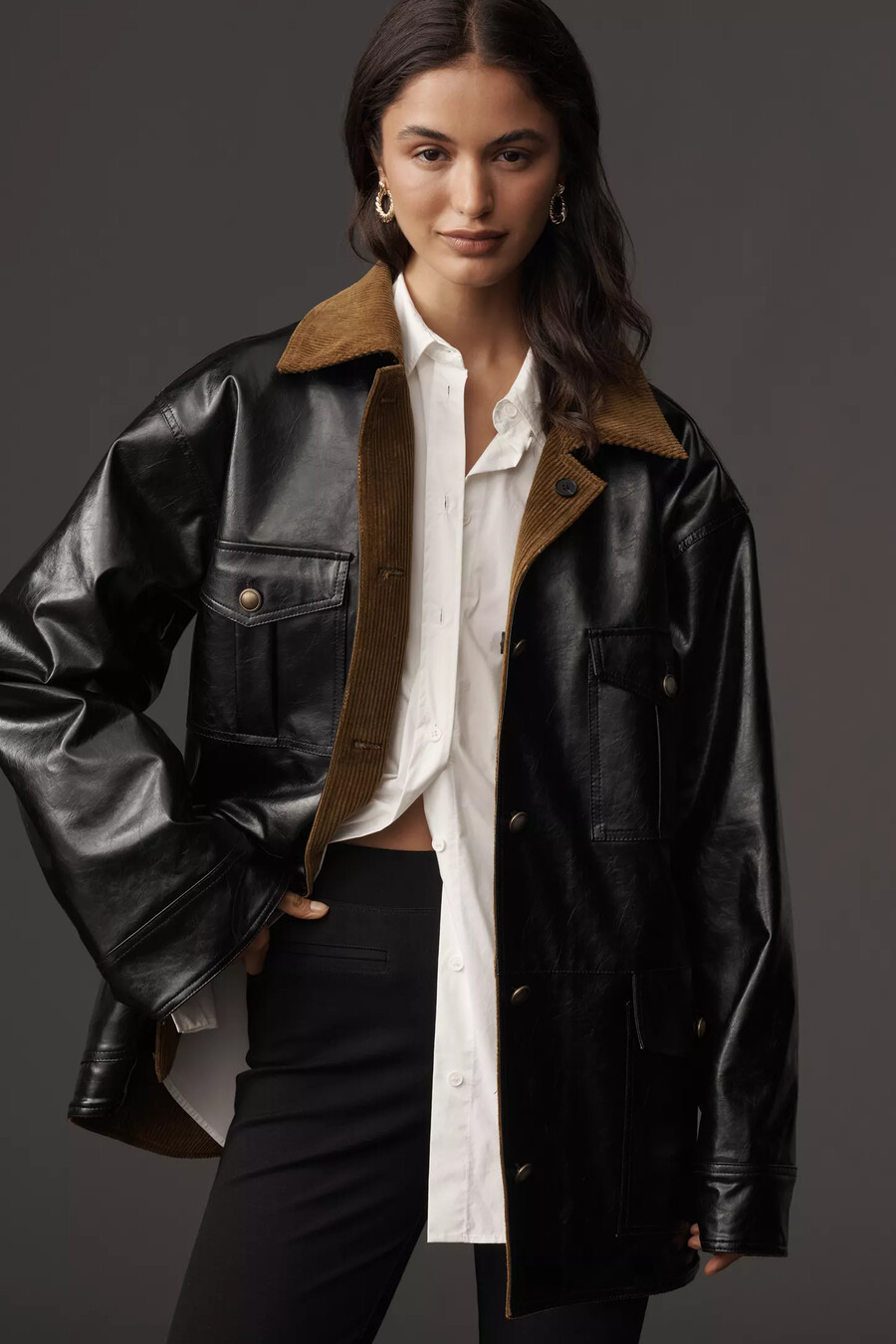 maeve patent chore jacket