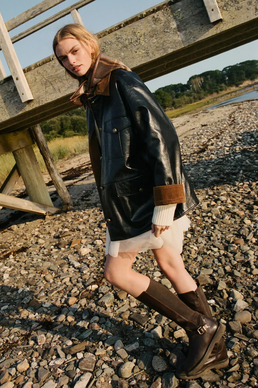 maeve patent chore jacket