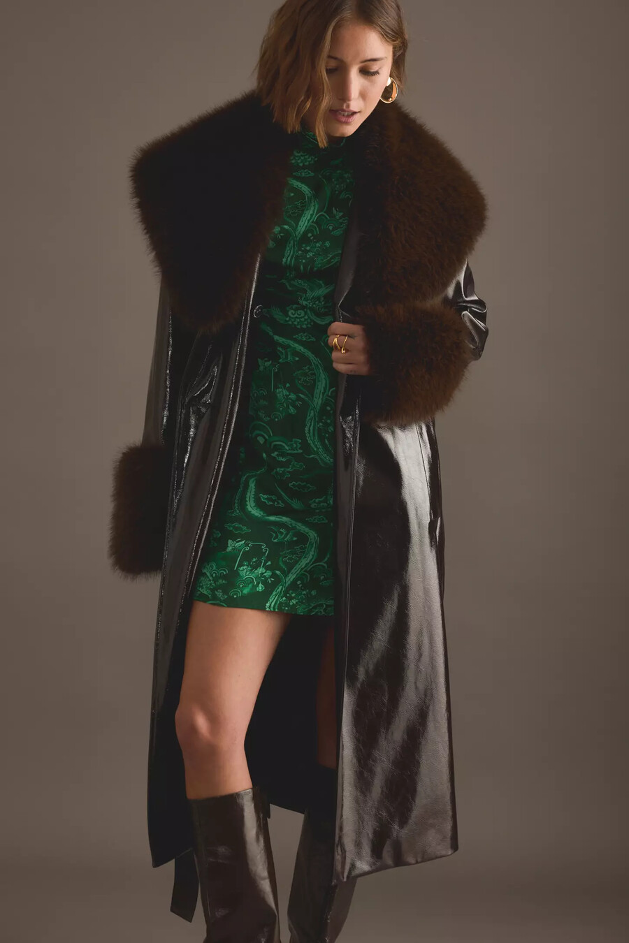 kitri lara vinyl coat