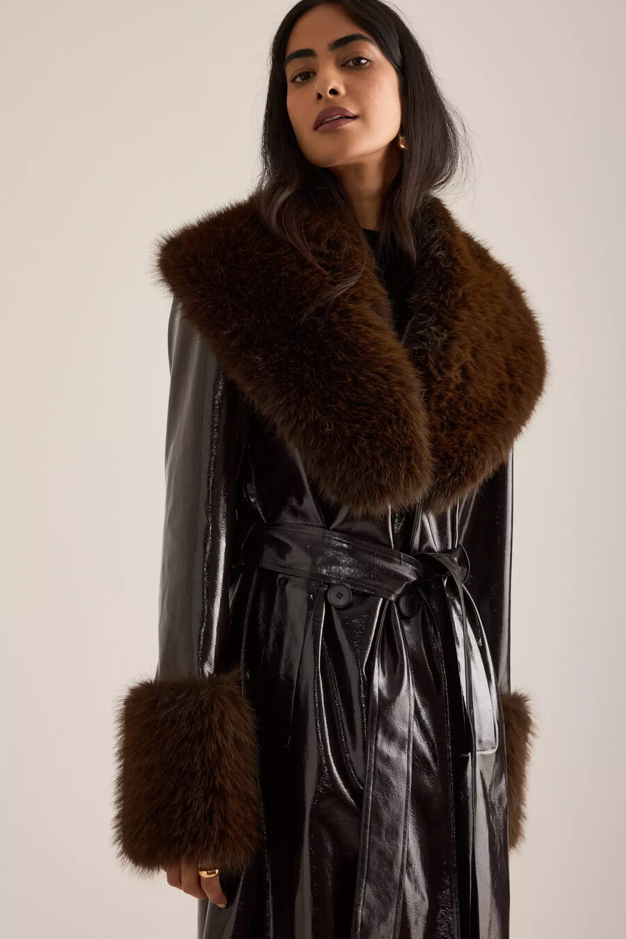 kitri lara vinyl coat