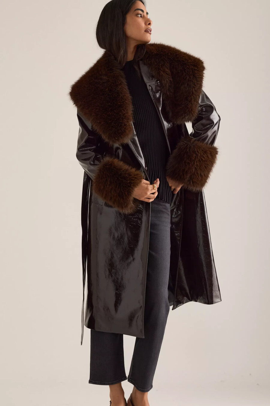 kitri lara vinyl coat