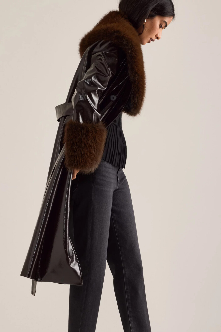 kitri lara vinyl coat