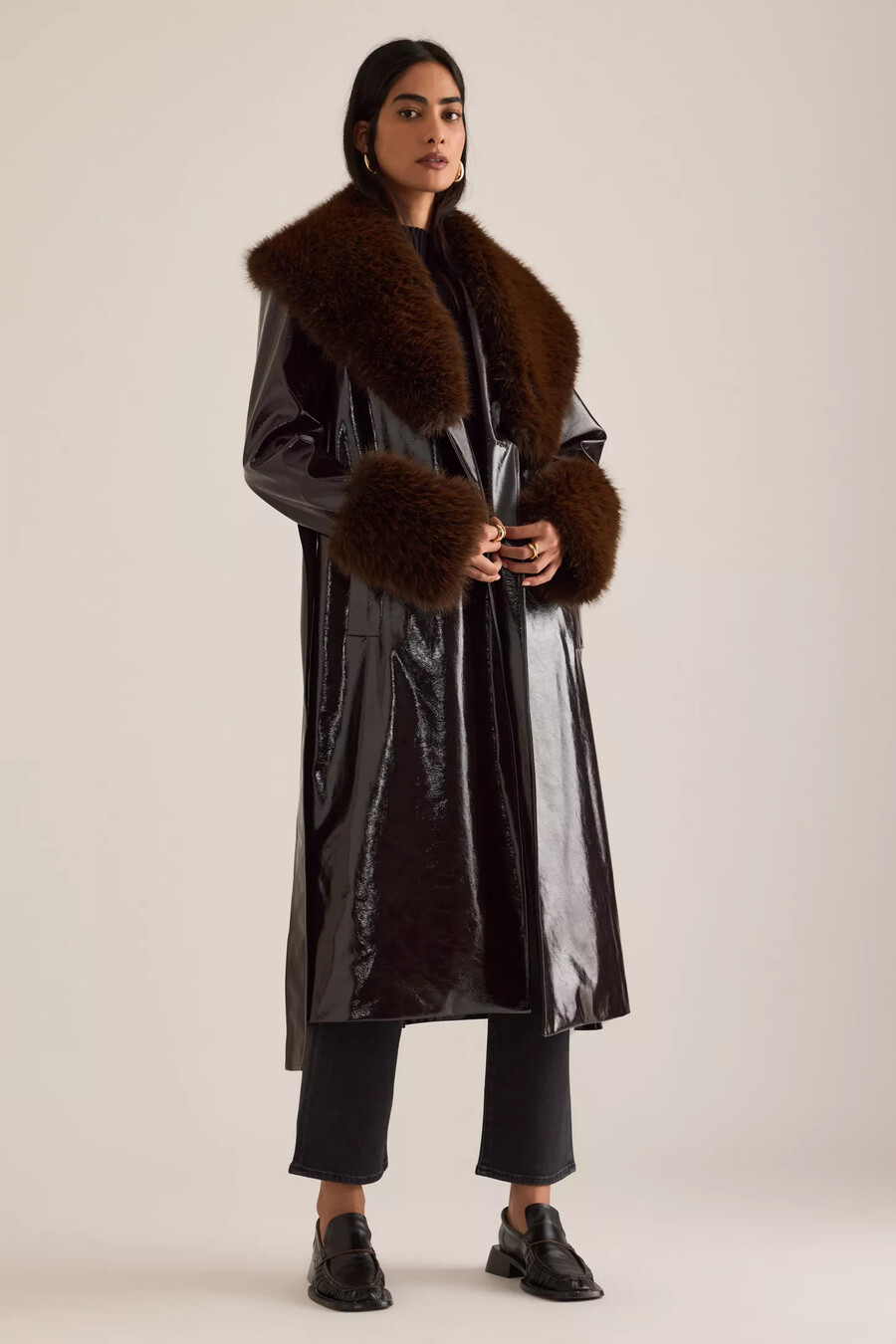 kitri lara vinyl coat