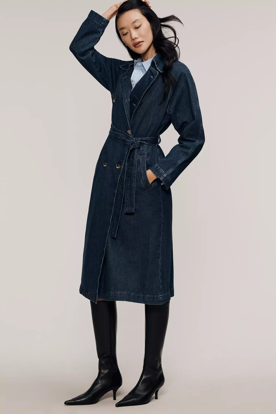 pilcro denim trenchcoat