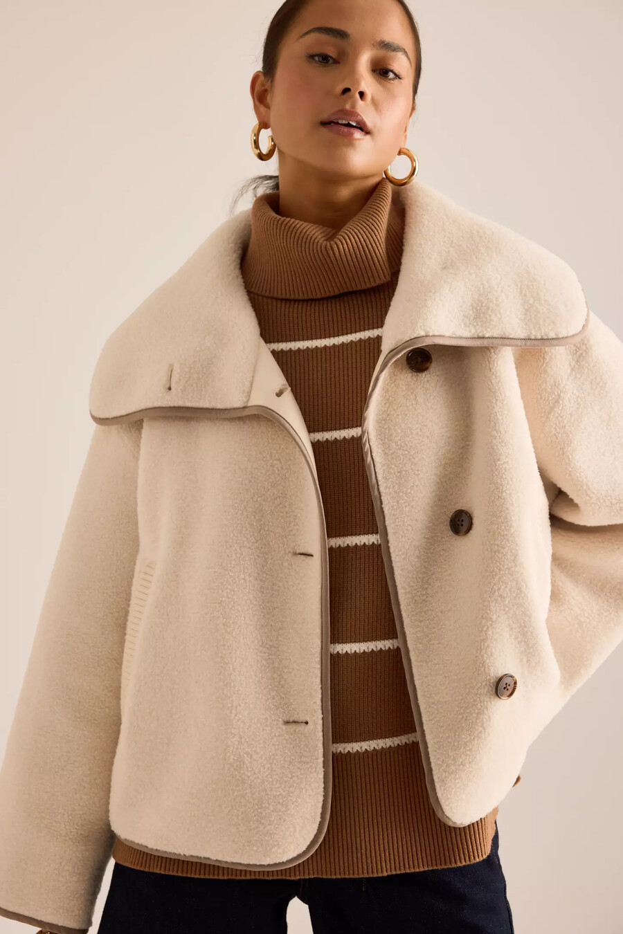varley romane boxy sherpa-jacke