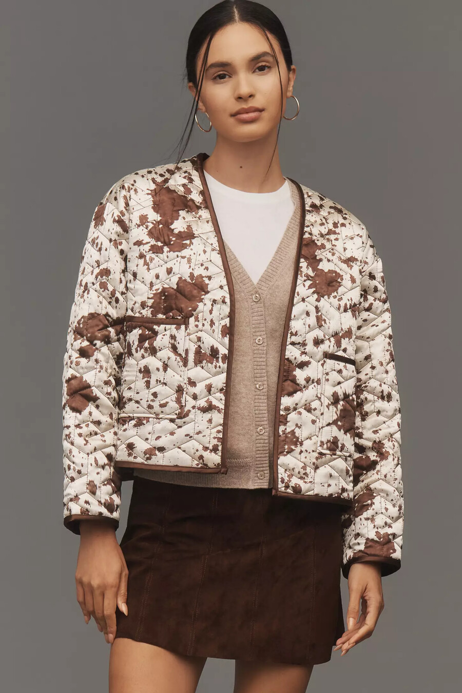 maeve steppjacke mit kuhmuster