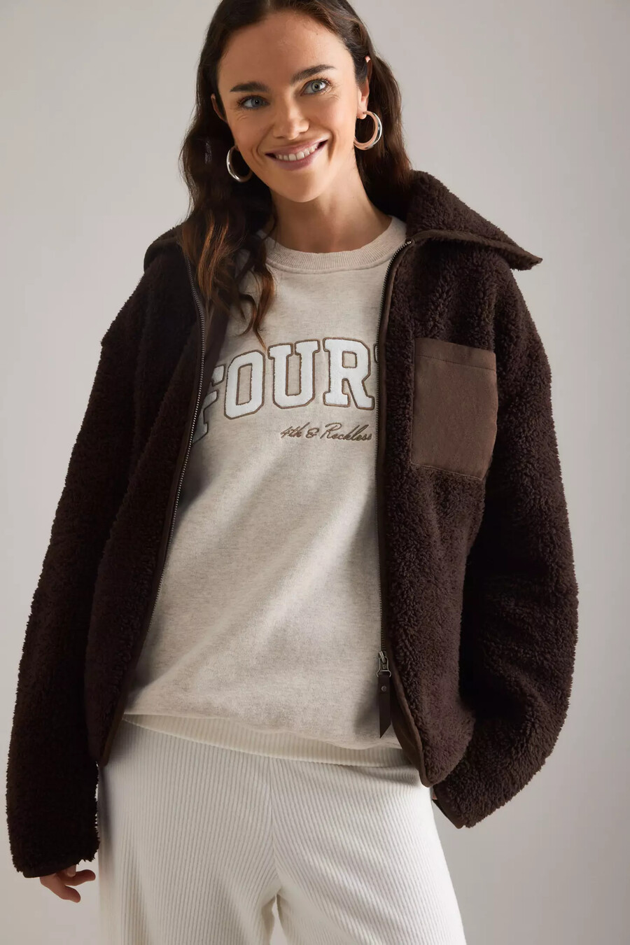 4th reckless zara fleecejacke mit reißverschluss