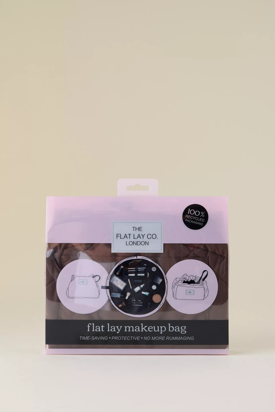 the flat lay co. open flat makeup bag