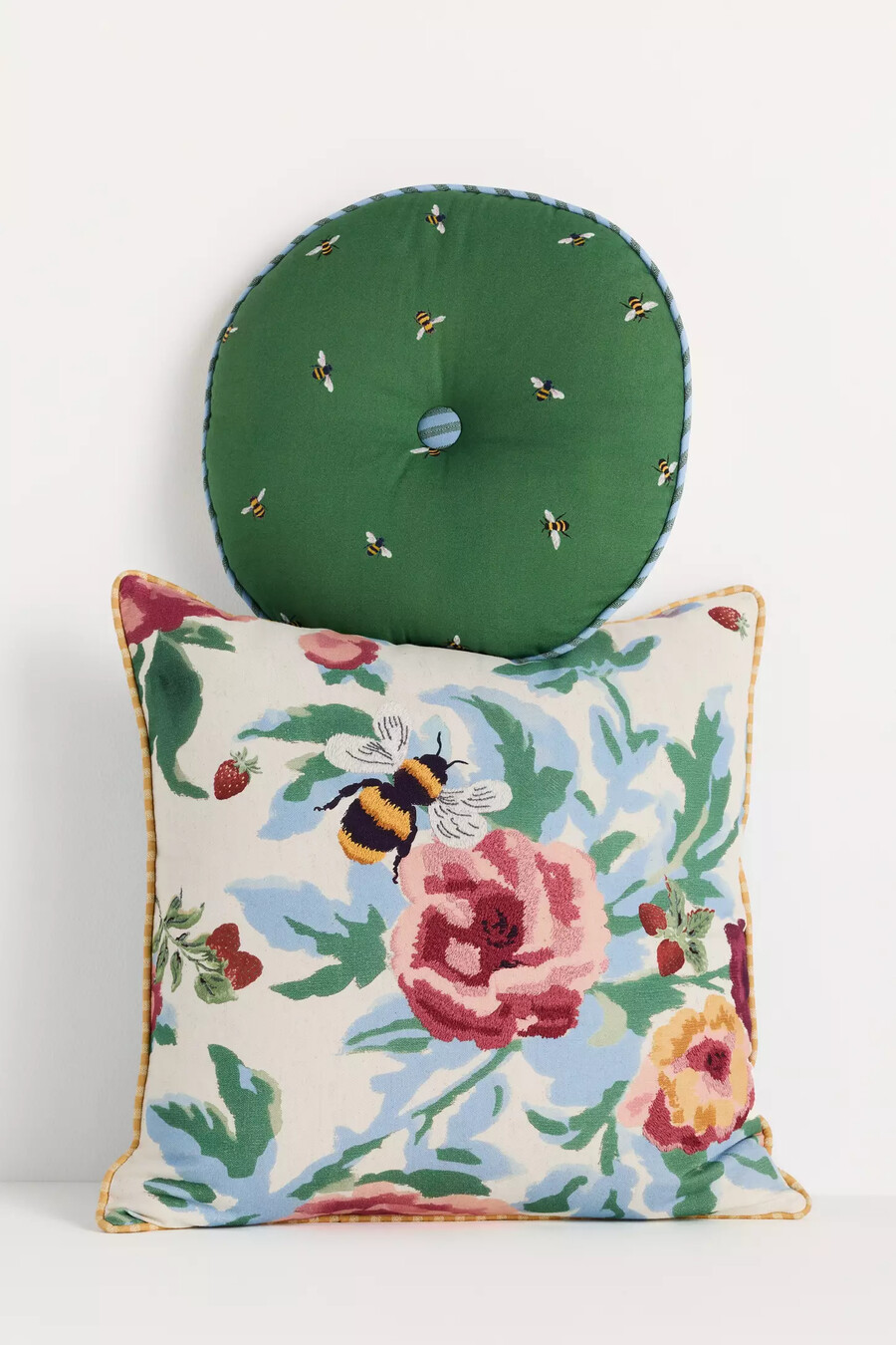 camilia baumwollkissen mit stickerei und blumenmuster