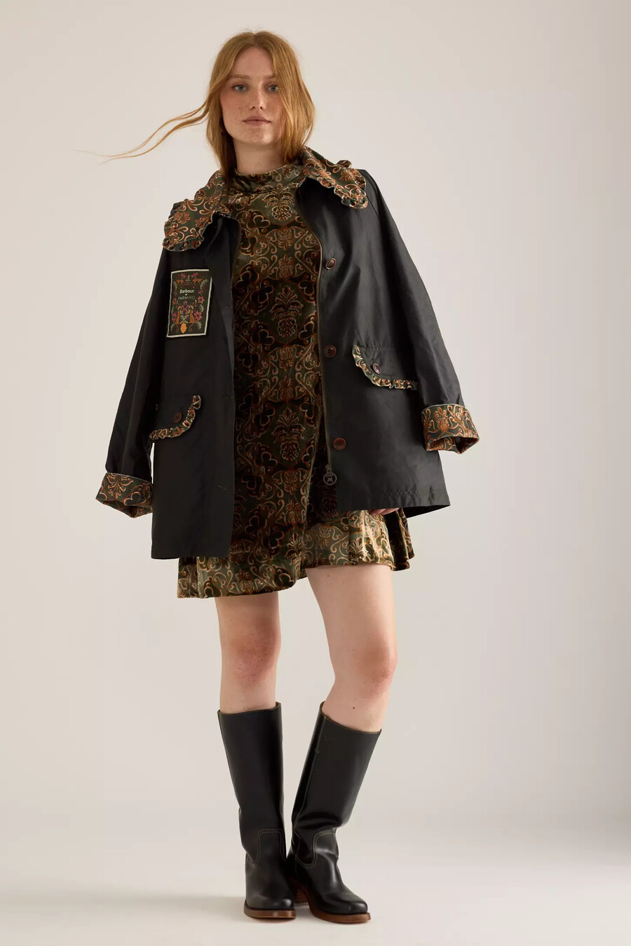 barbour x farm rio ana-clara minikleid