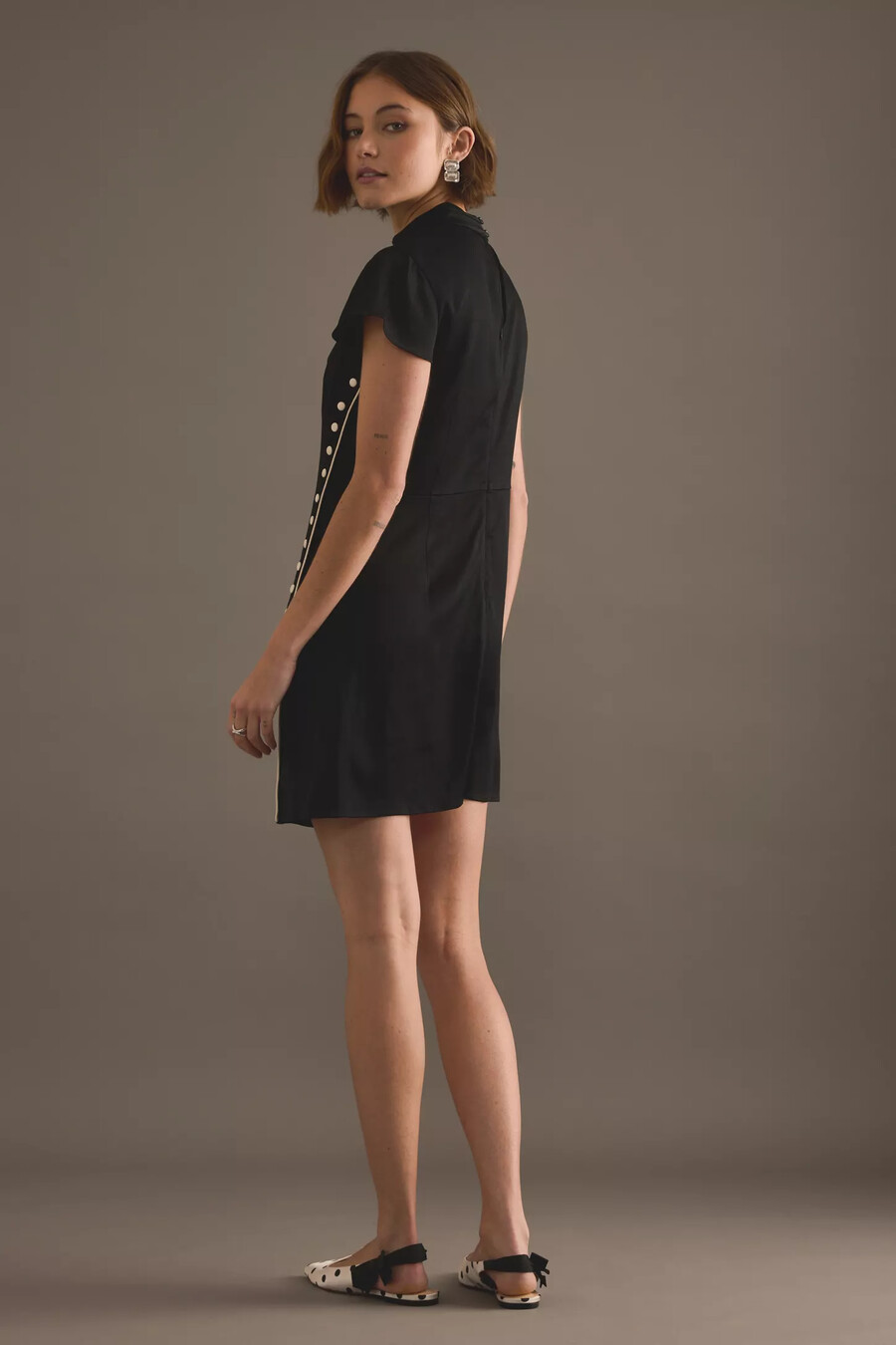 kitri paloma schwarzes satin-minikleid