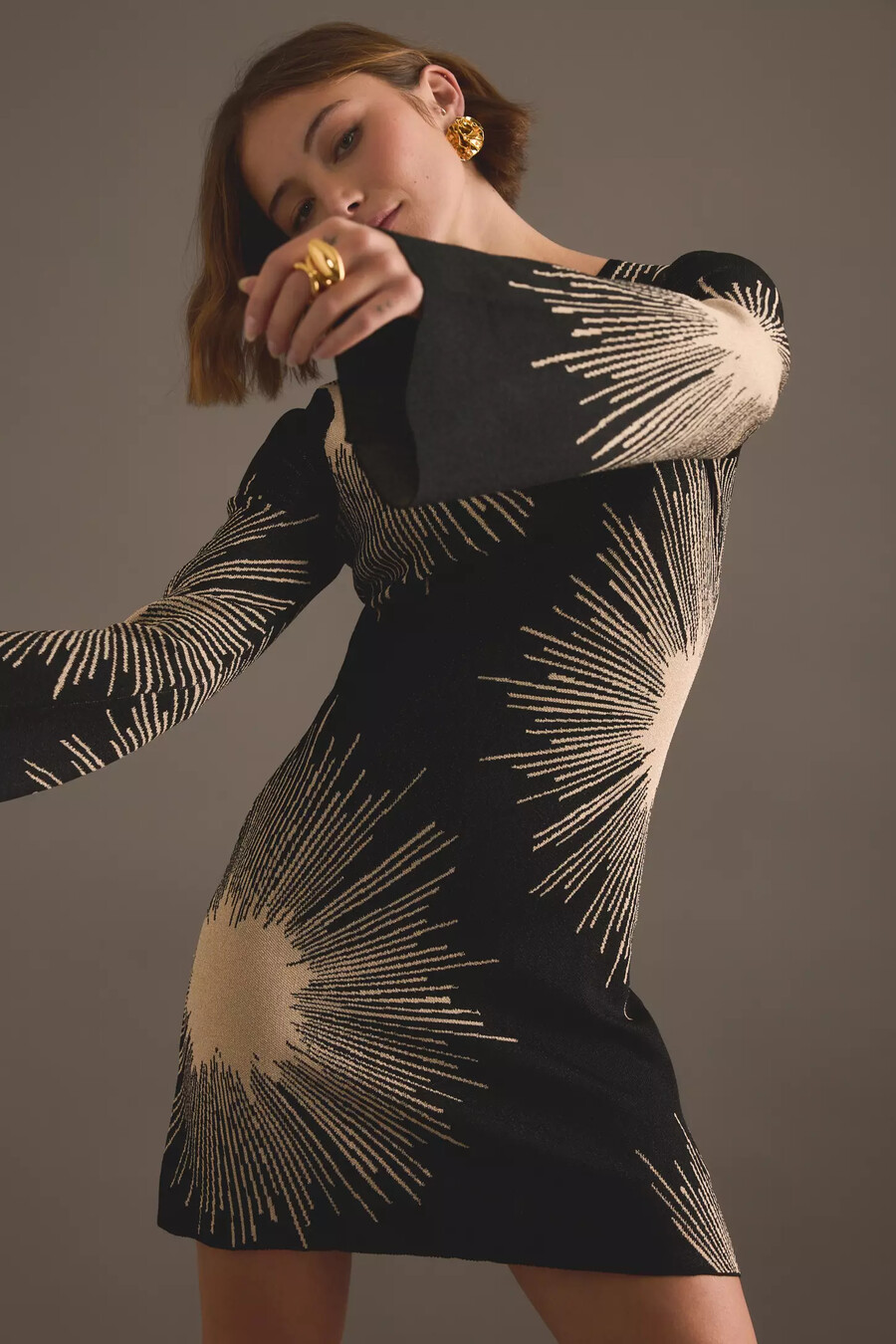 kitri getra langarm-minikleid aus lurex