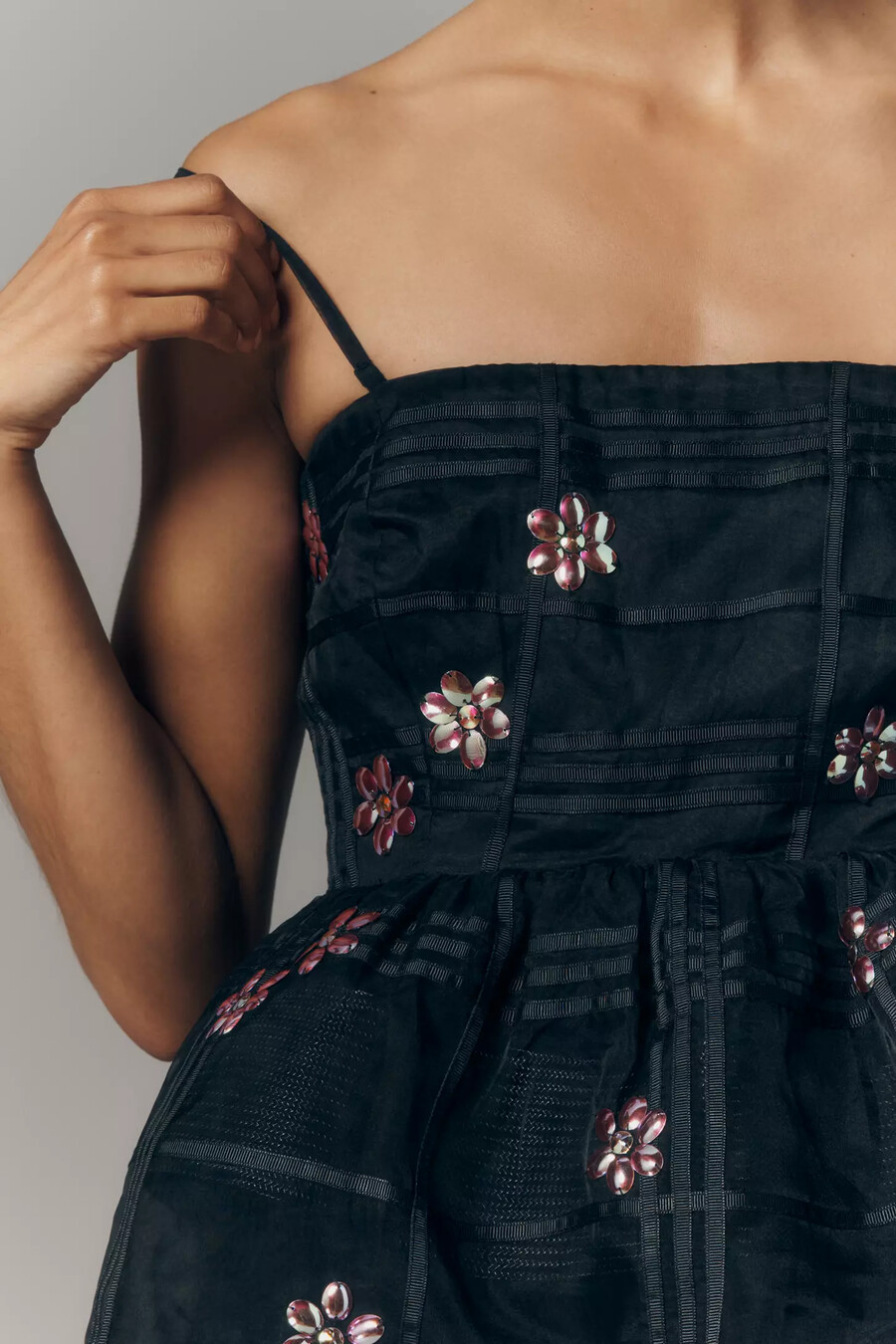 maeve trägerloses verziertes minikleid im fit flare-stil