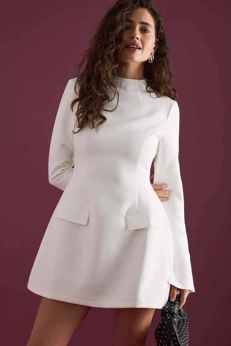 odd muse minikleid mit schlitzärmeln
