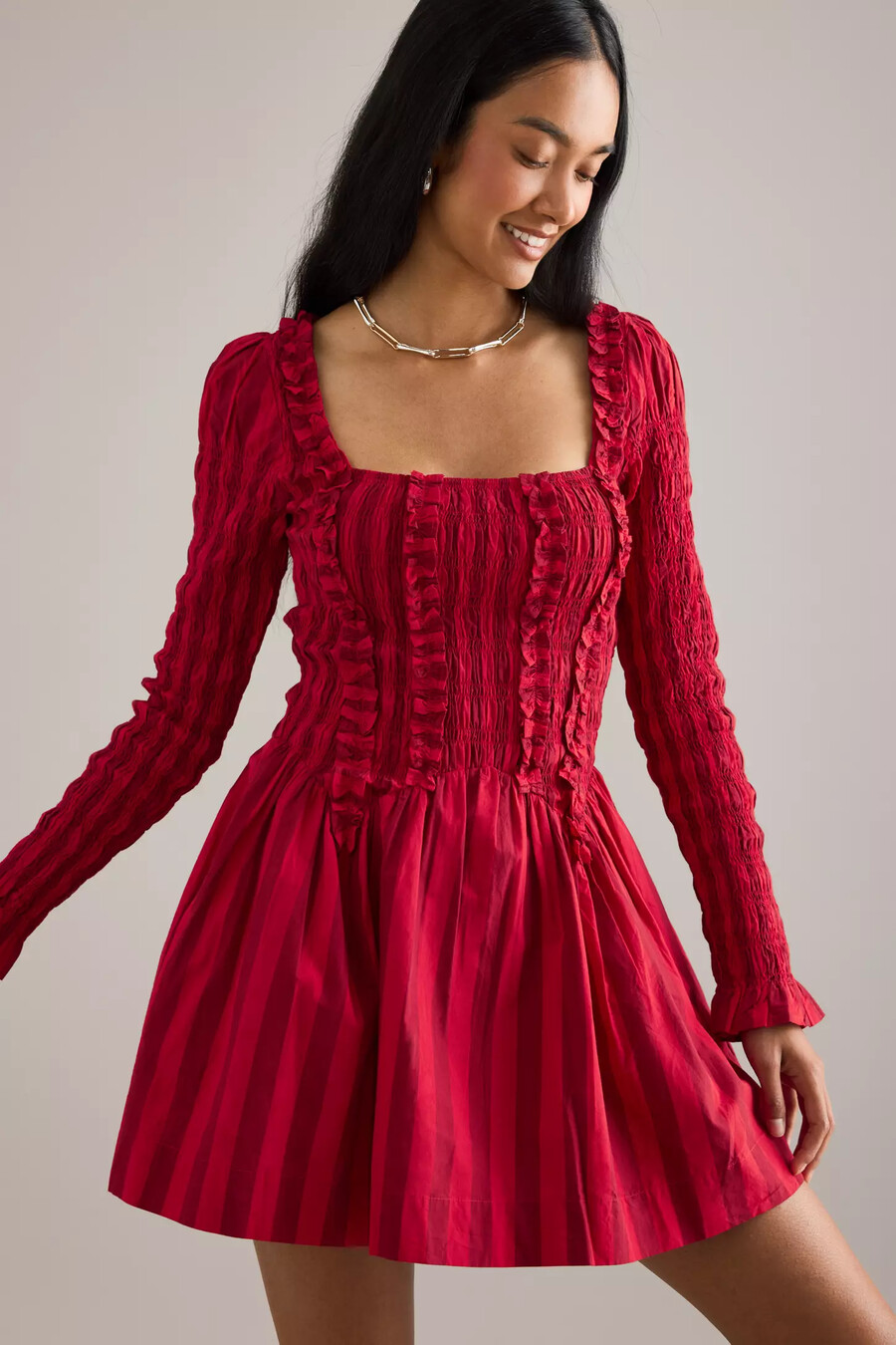 damson madder raphaela langarm-minikleid