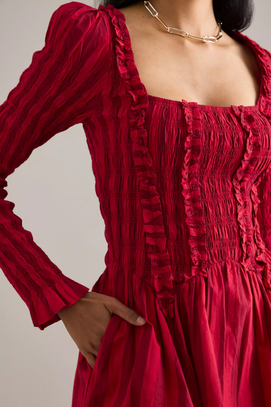damson madder raphaela langarm-minikleid