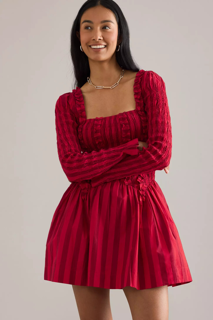 damson madder raphaela langarm-minikleid