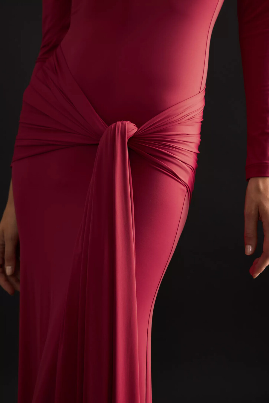 bardot alix maxikleid mit bindeband vorne