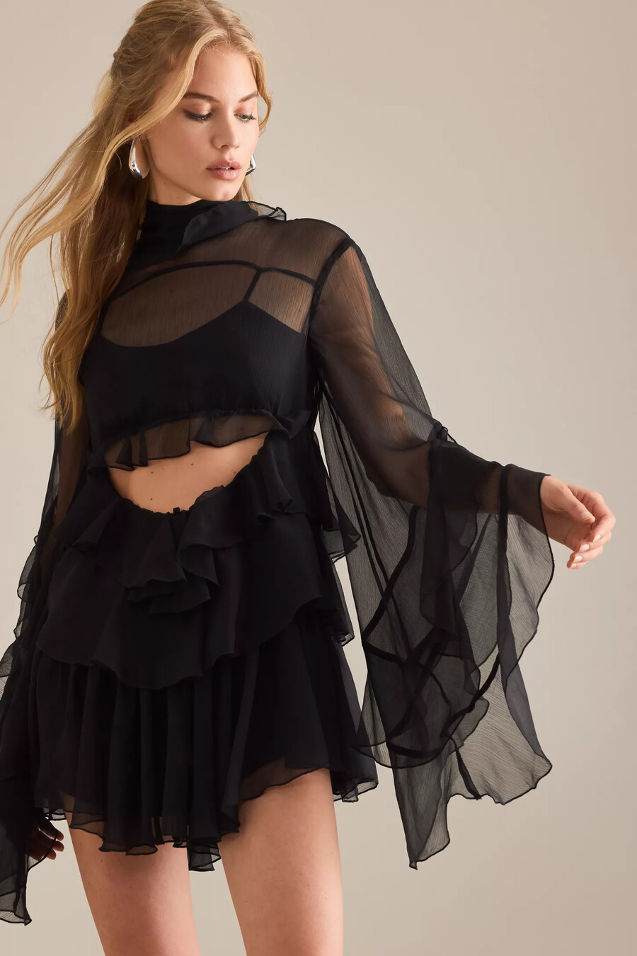 bardot anyssa rüschen-minikleid