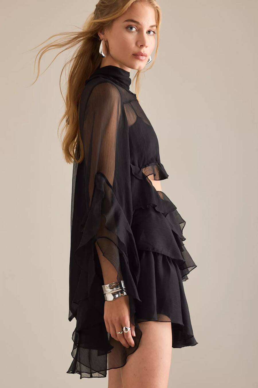 bardot anyssa rüschen-minikleid