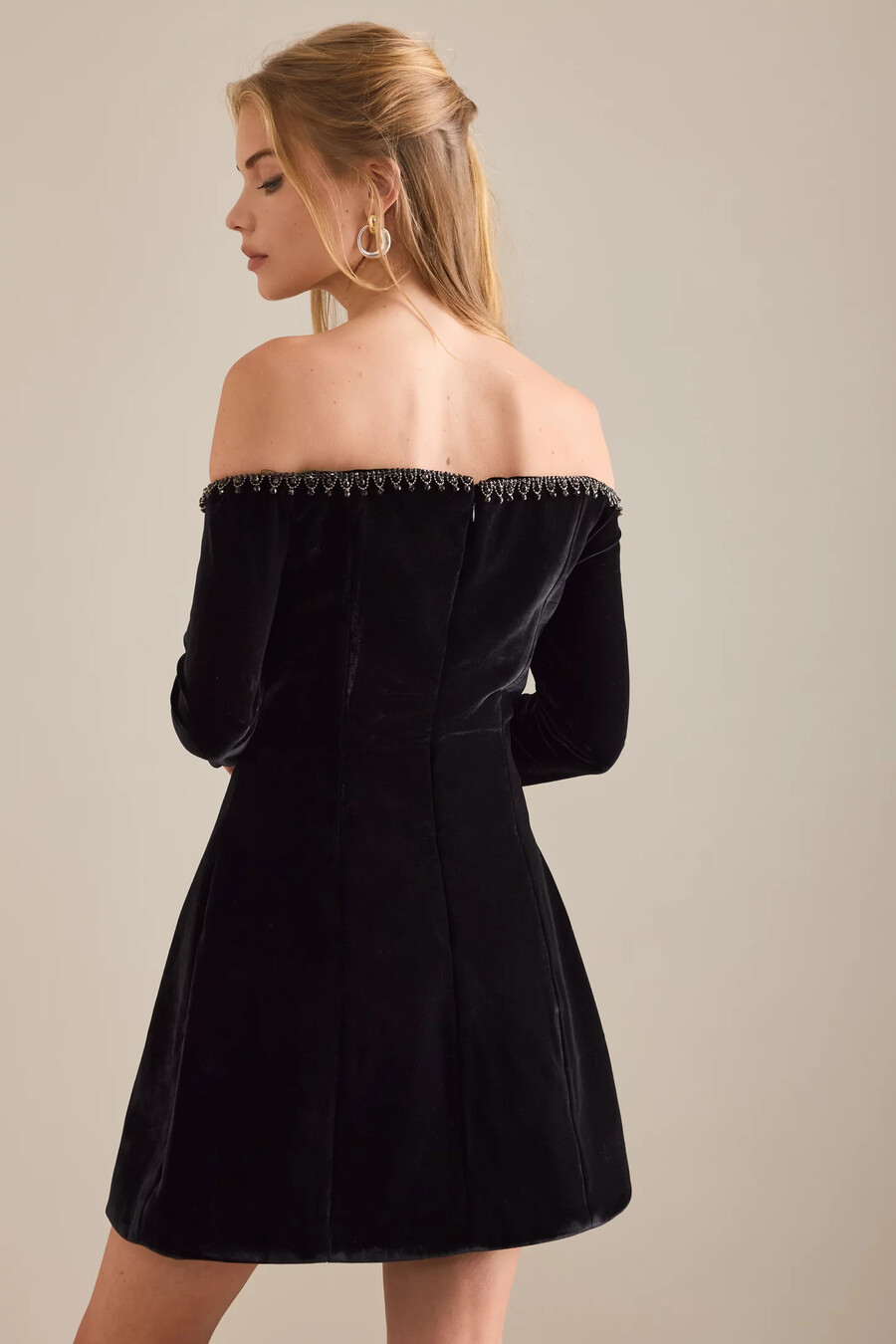 bardot nadene trim schulterfreies minikleid