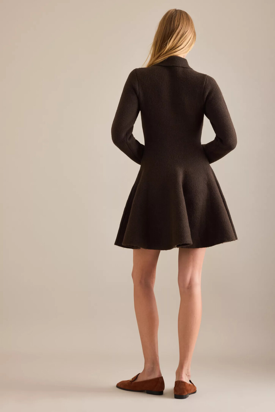 bardot lexter langarm-strick-minikleid