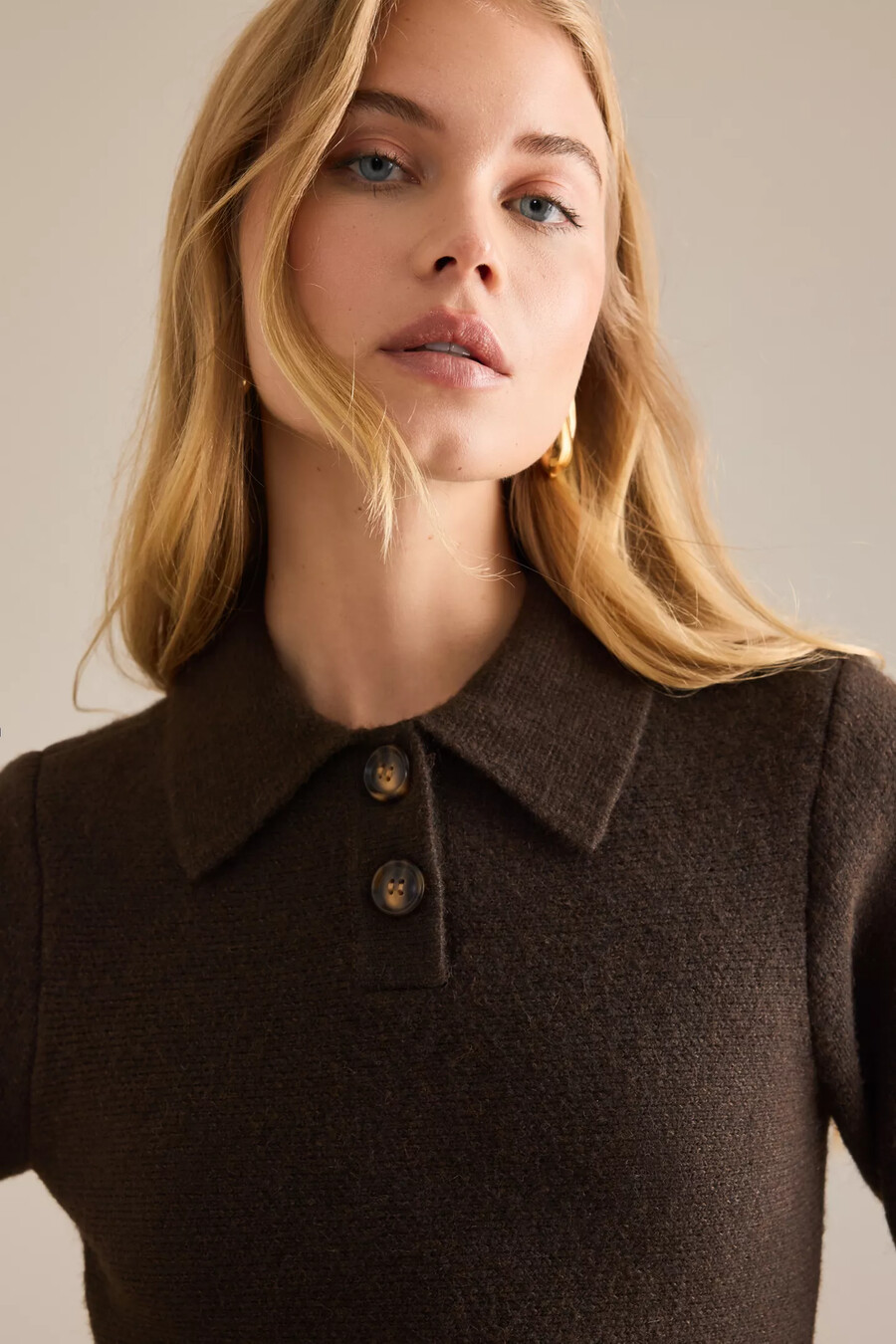 bardot lexter langarm-strick-minikleid