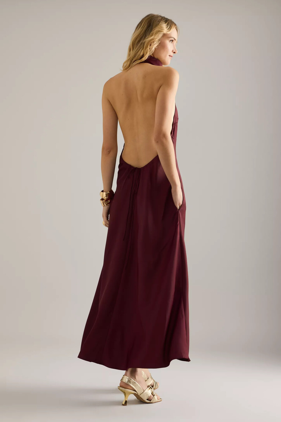 bardot delphina neckholder-maxikleid