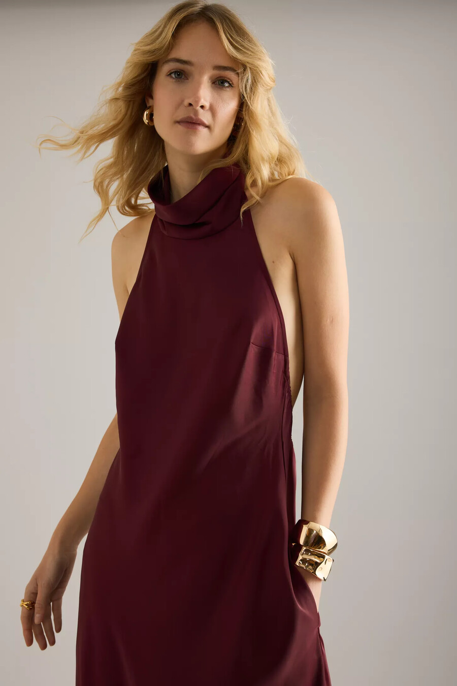 bardot delphina neckholder-maxikleid