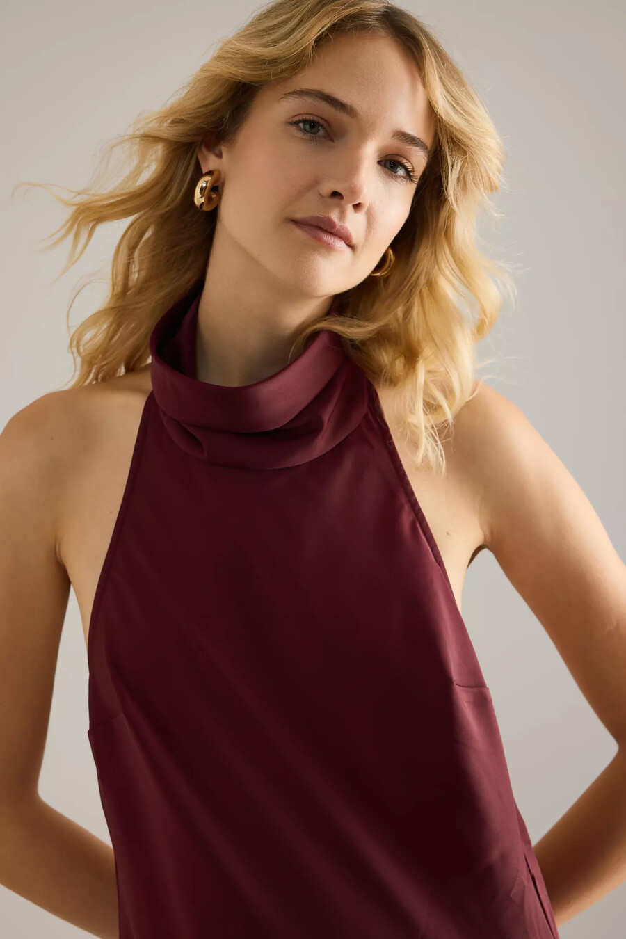 bardot delphina neckholder-maxikleid