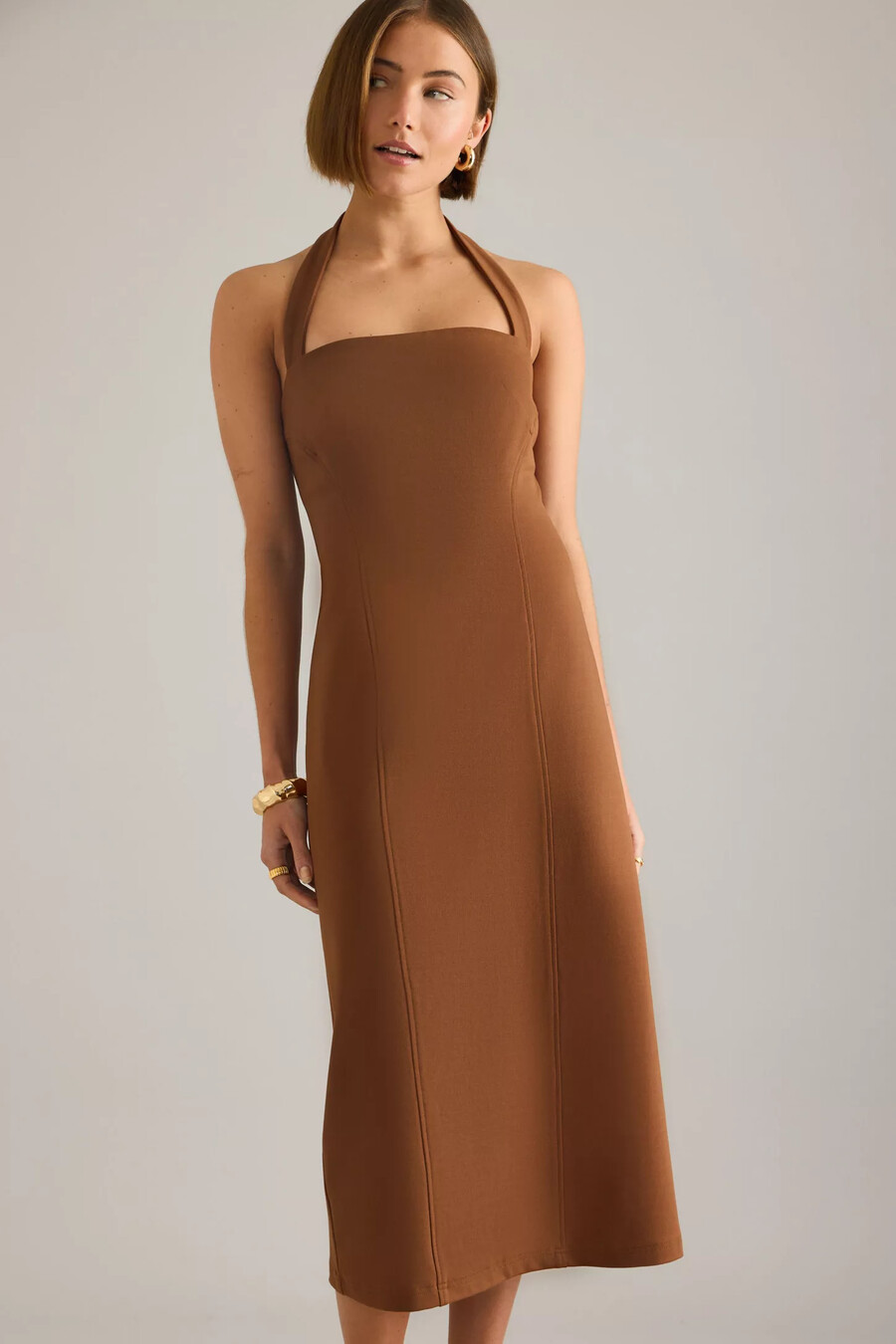 halterneck-ponte-midikleid von anthropologie