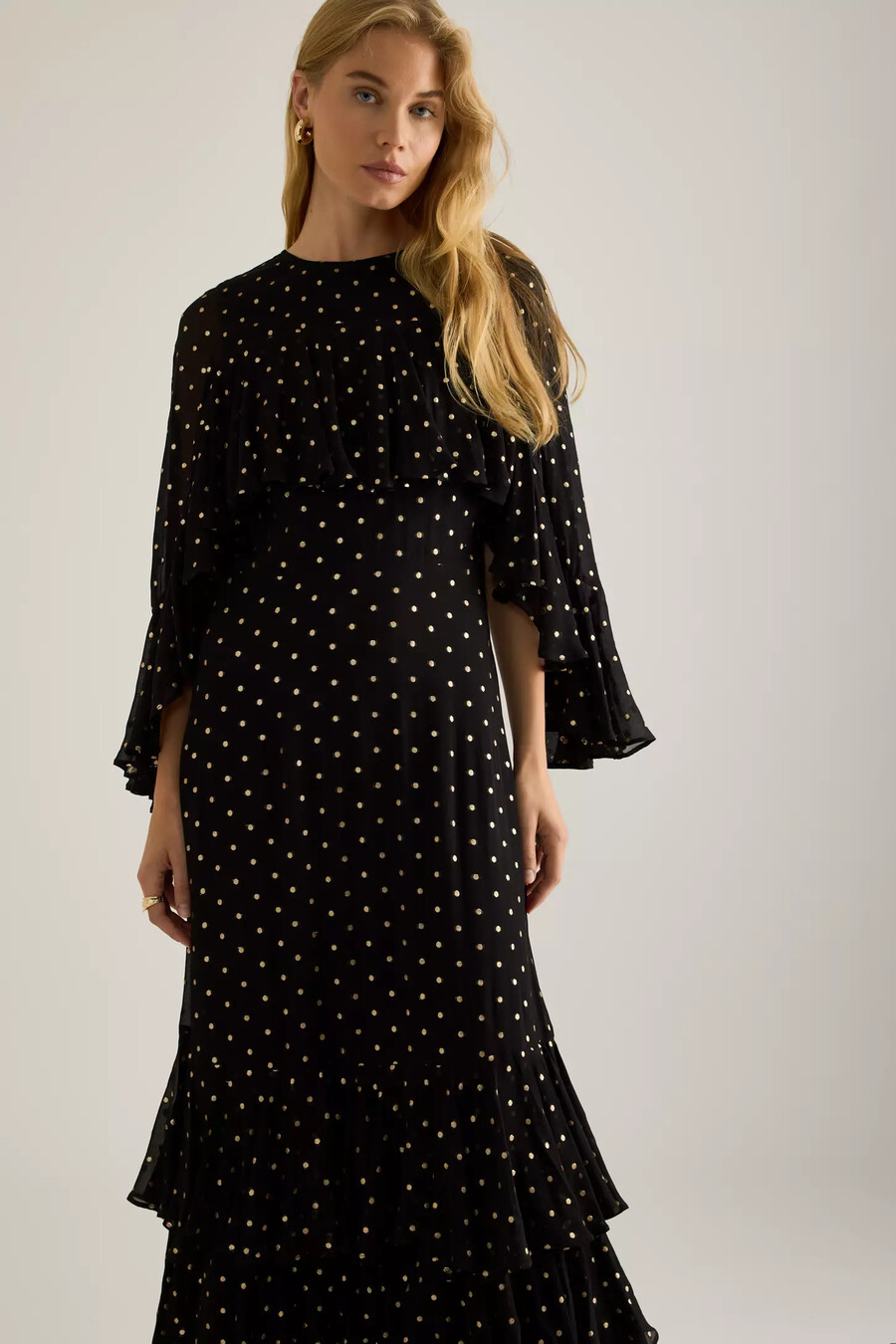 queens of archive petula lurex spot maxikleid
