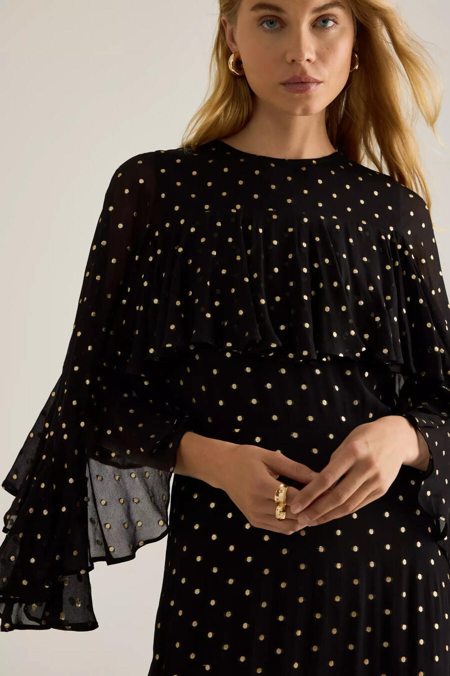queens of archive petula lurex spot maxikleid