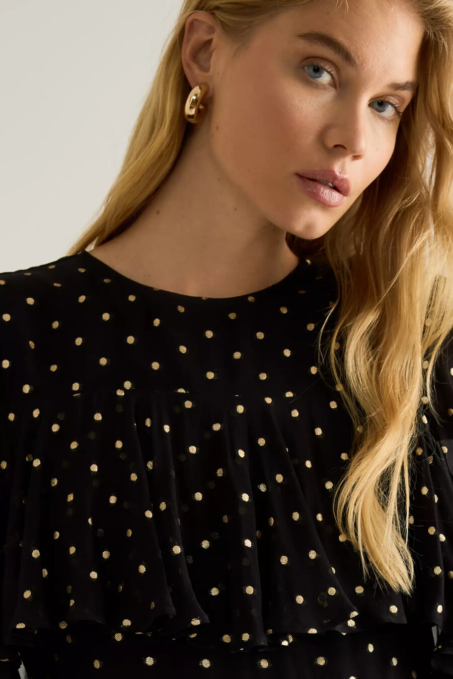 queens of archive petula lurex spot maxikleid