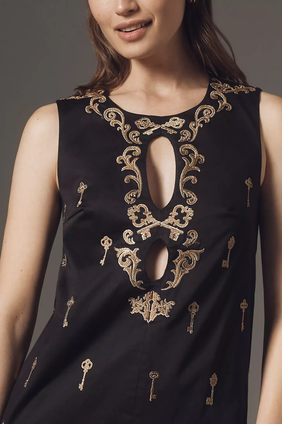 Ärmelloses besticktes minikleid mit cut-outs von maeve