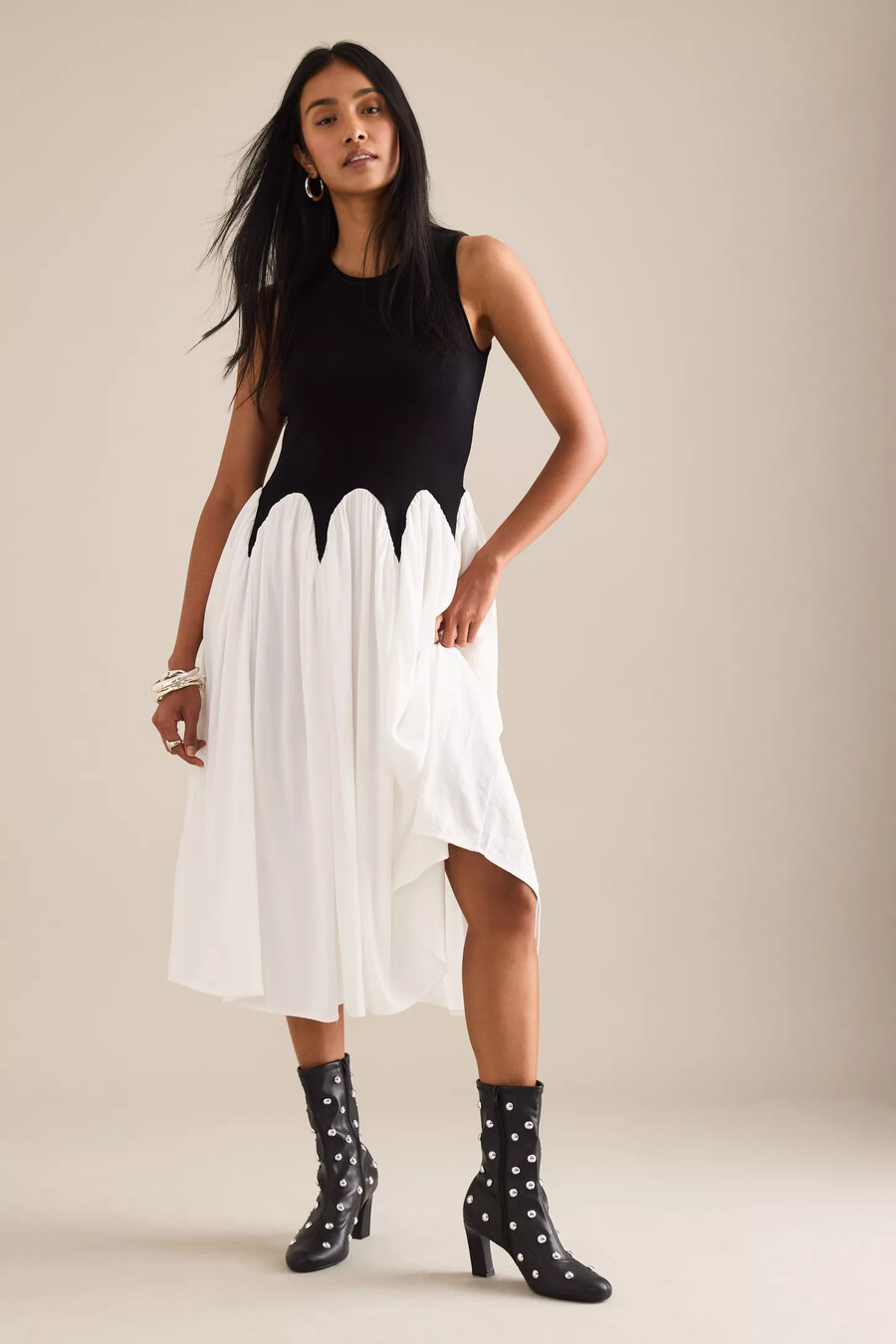 Ärmelloses midikleid „siempre michelle mit farbblockmuster